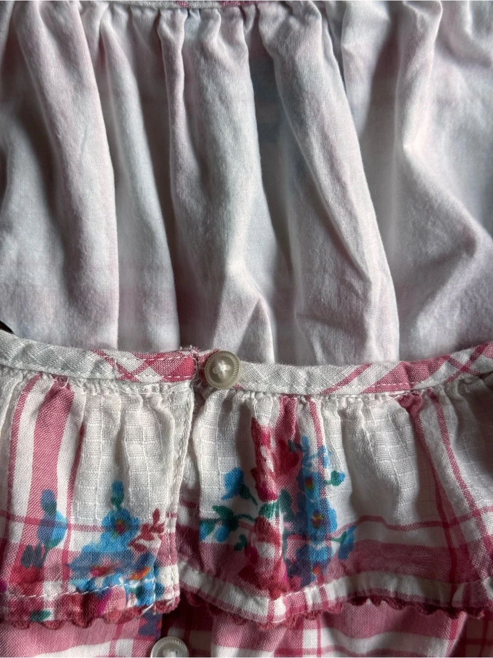 Ralph Lauren White and Pink Plaid Floral Sundress